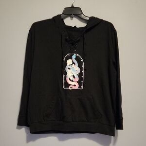 Torrid Black Hoodie with Colorful Snake Design